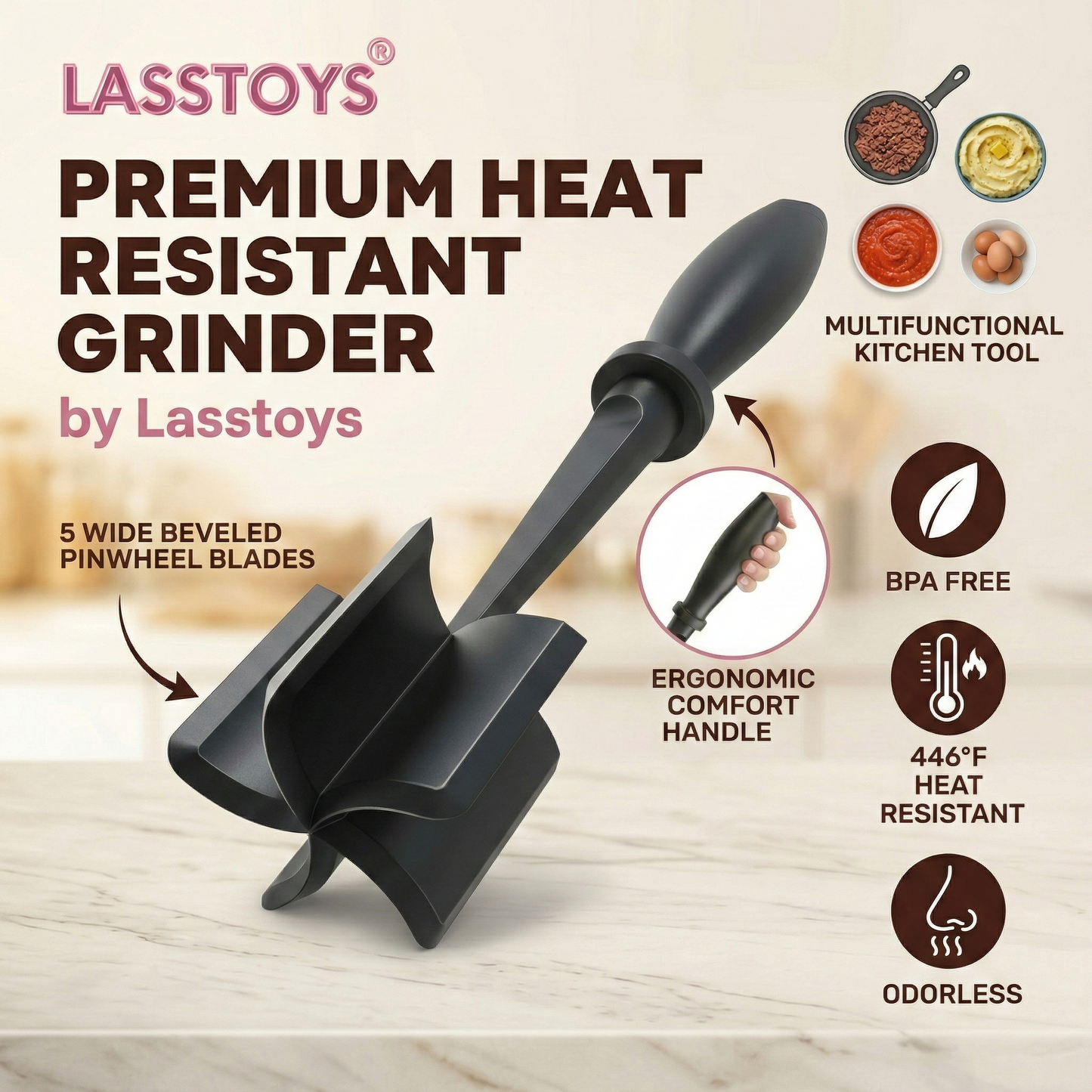 Lasstoys® Premium Heat Resistant Grinder